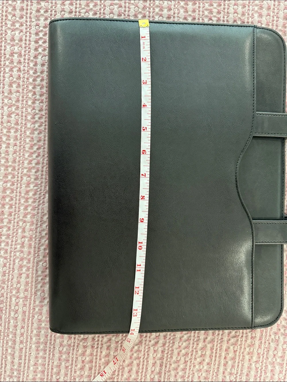 Structured Black Leather Briefcase for Men with Top Handle